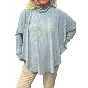 NEW PURE ESSENCE mock neck shawl set in baby blue